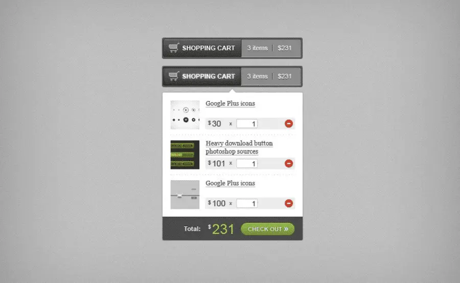 HTML/CSS/JS的购物车模板