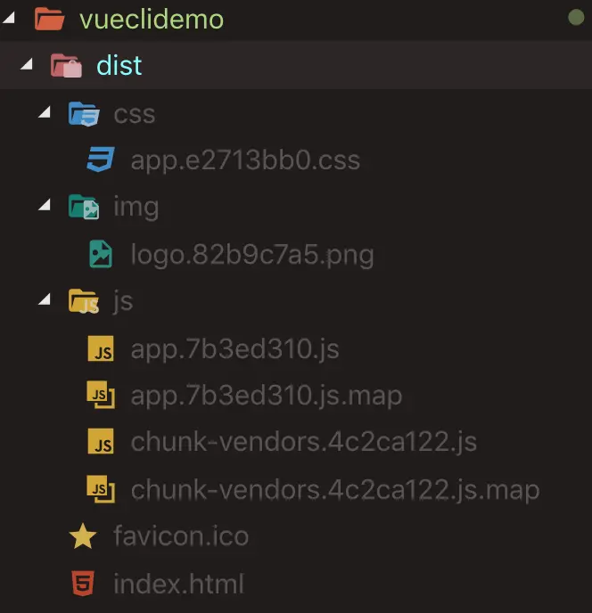 out put dist dir and files