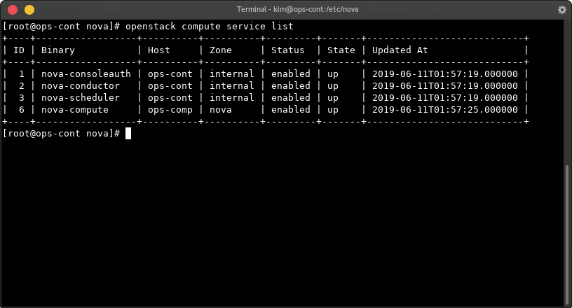OpenStack-compute-service-list