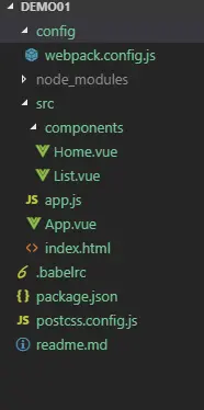 ssr-vue-demo01-目录结构