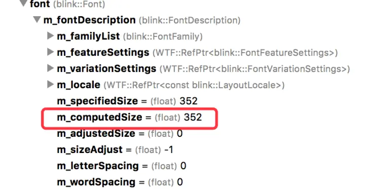 计算出的字体大小