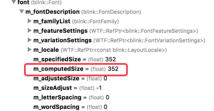 计算出的字体大小