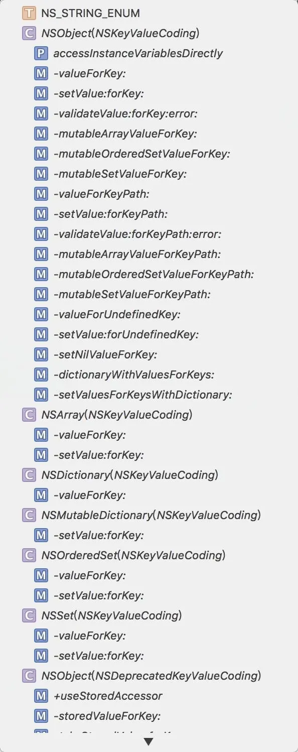 NSKeyValueCoding Protocol