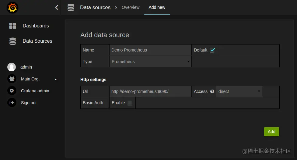 Prometheus configuration in Grafana