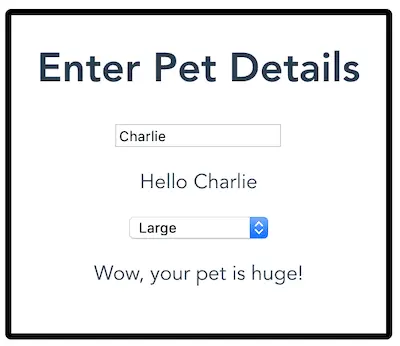 Form after data entered - messages are displayed