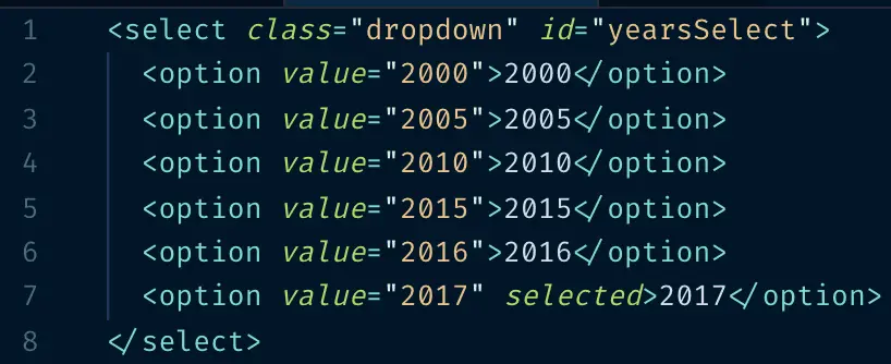硬编码的下拉菜单