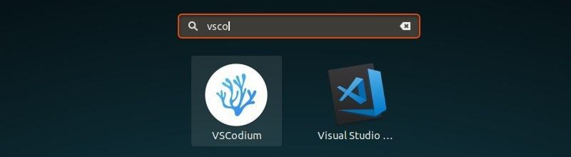 VSCodium and VS Code in GNOME Menu