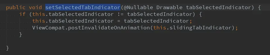 setSelectedTabIndicator()