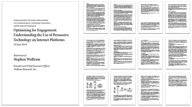 Stephen Wolfram's written testimony