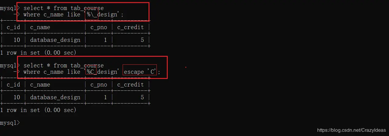 模糊查询转义字符的使用
