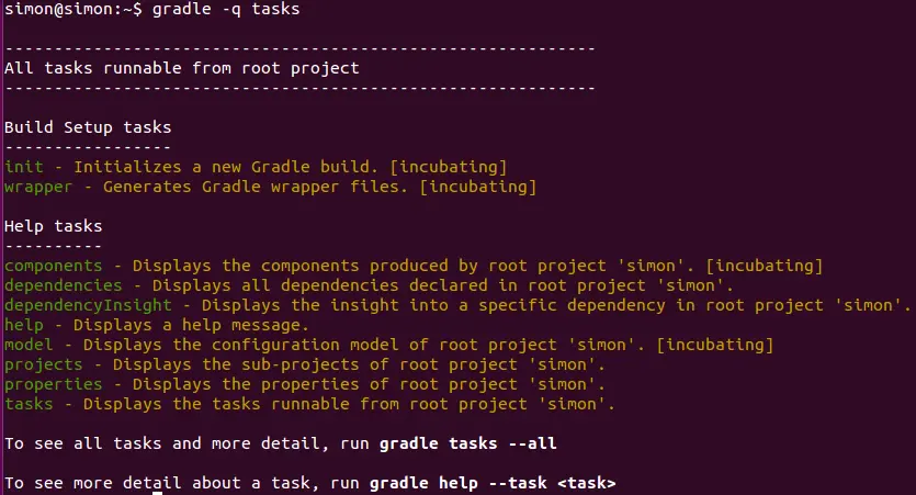 gradle tasks task