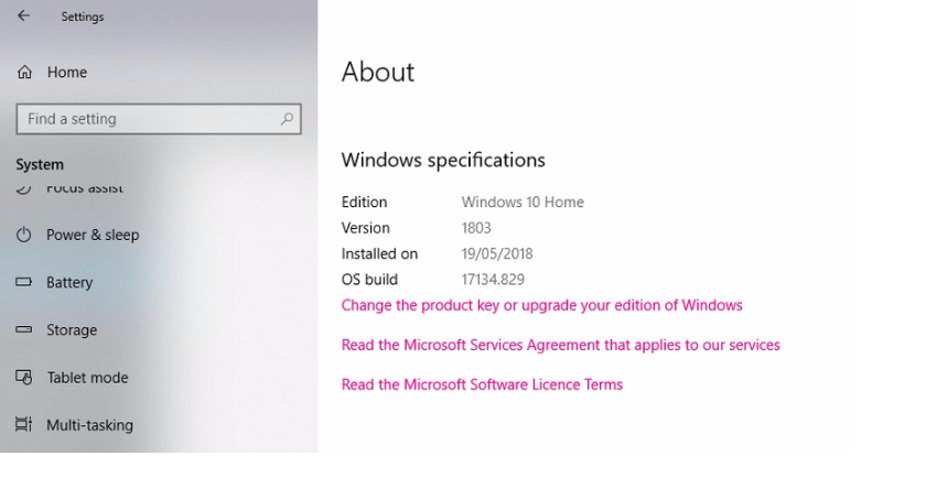 检查Windows 10上的内部版本号