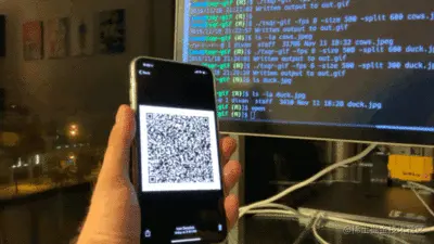 在两个手机之间通过二维码传输文件