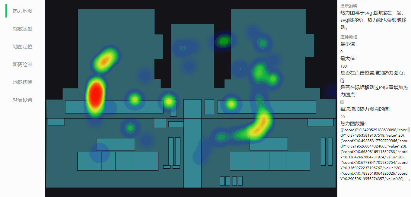 Fabric-based map positioning, SVG Thermal maps - Moment For Technology