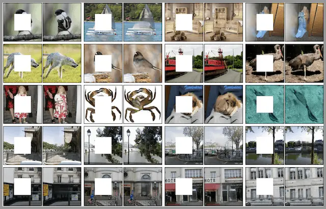 遮住照片中间的一部分，GANs可以很好的修复