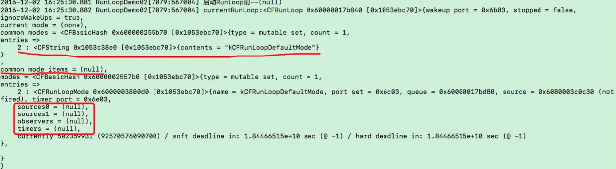 添加timer前的runloop