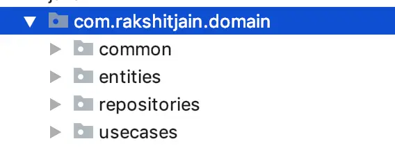 The domain layer structure of the application