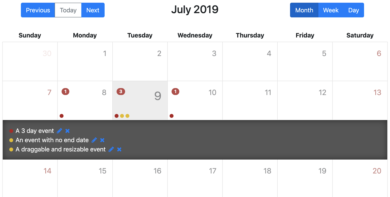 Angular Calendar
