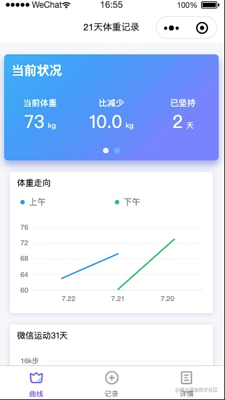 体重记录助手_云开发小程序源码