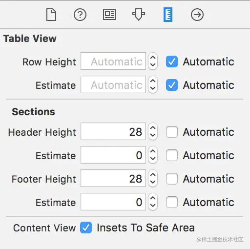 iOS11 StoryBoard 中 UITableView 高度相关参数