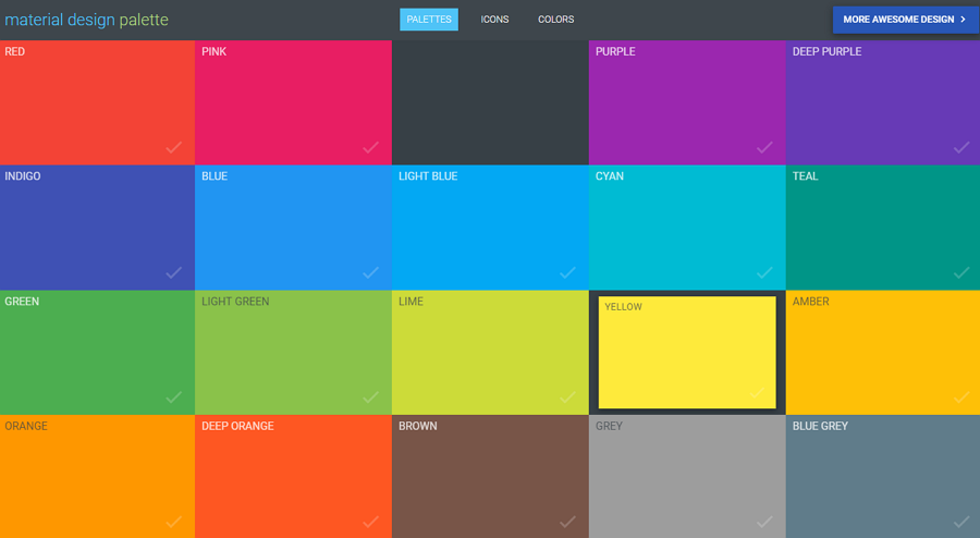 Material Design Palette – 超简单的Materialdesign配色生成工具