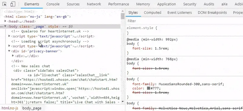 演示如何通过指定 CSS 选择器搜索元素的 GIF 动图