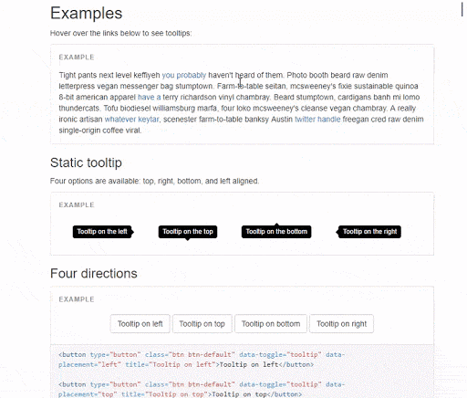 GIF 动图:使用 Bootstrap 的 tooltips 时如何选中元素