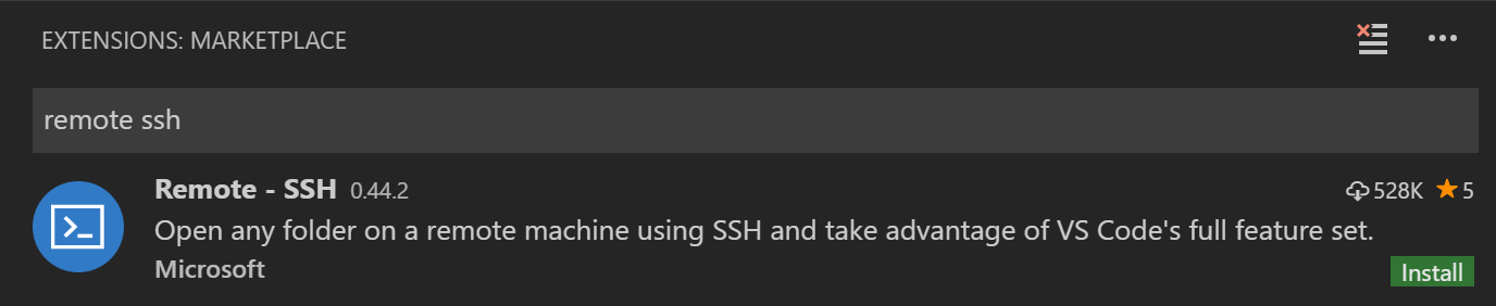 Remote SSH extension