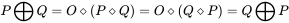 P \bigoplus Q = O ⋄ (P ⋄ Q) = O ⋄ (Q ⋄ P) = Q \bigoplus P