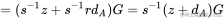 = (s^{-1}z + s^{-1}rd_A)G = s^{-1}(z + d_A)G
