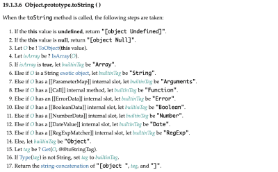 JavaScript 语言规范中解释 Object.prototype.toString 原理的章节