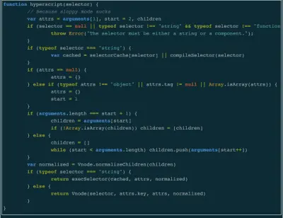 Mithril 中 hyperscript 函数的源码