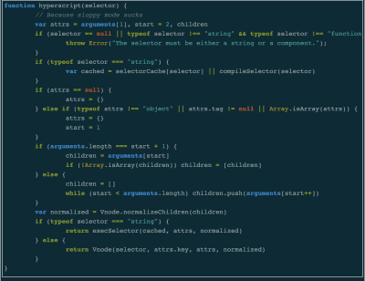 Mithril 中 hyperscript 函数的源码