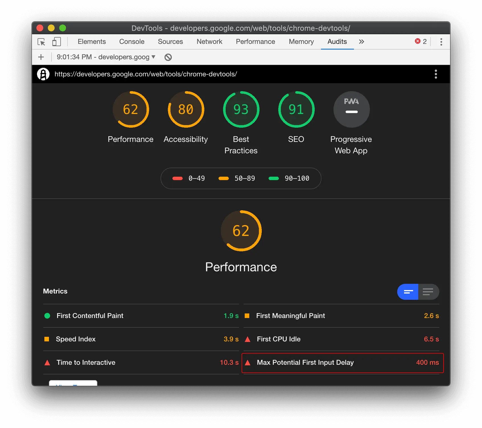 Maximum Potential First Input Delay