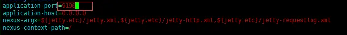 编辑Nexus配置文件修改端口号为9190