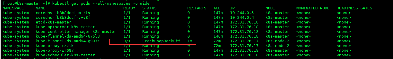 node节点DNS CrashLoopBackOff