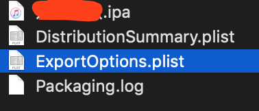 Xcode打包获取ExportOptions.plist文件