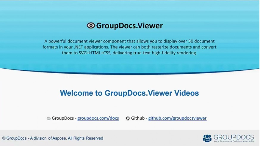 点击观看GroupDocs.Viewer系列视频
