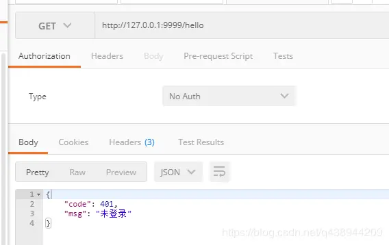 不携带TOKEN时访问