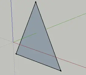 假设三角形的原点位于(0,0,-1)处，没有旋转或缩放，三个顶点分别为(-1,-1,-1)，(1,-1,-1)，(0,1,-1)，即世界坐标