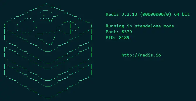 图 4 - 服务器启动后打印的 Redis 图标和版本信息等