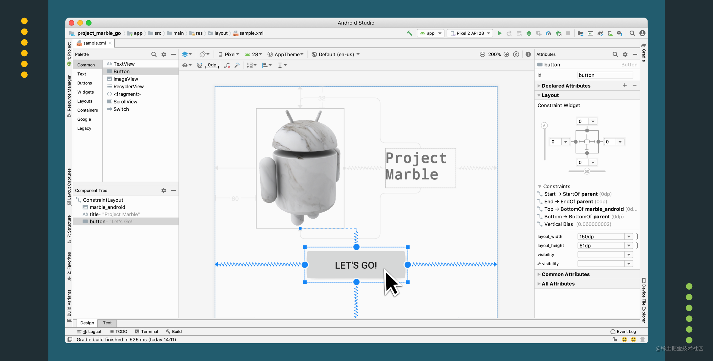 Android Studio Project Marble: Layout editor - Moment For Technology