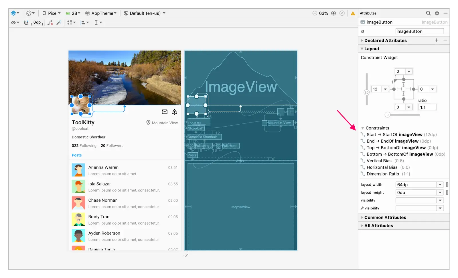 Android Studio 3.5约束可视化