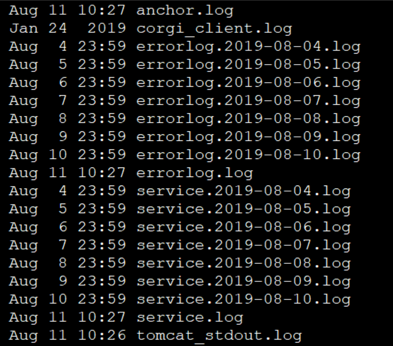 服务器上的日志信息