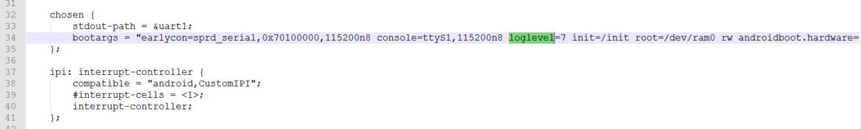 调高 **Kernel log** 等级为 **7**