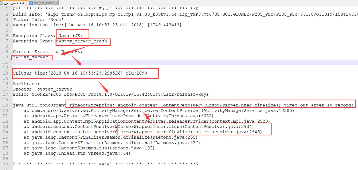 Systemserver TimeoutException