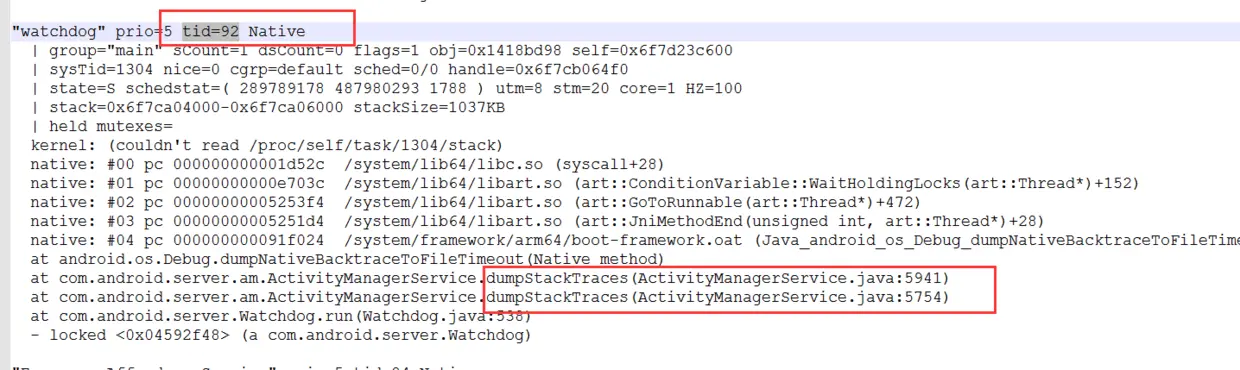 线程 92 是卡住的主要原因 在