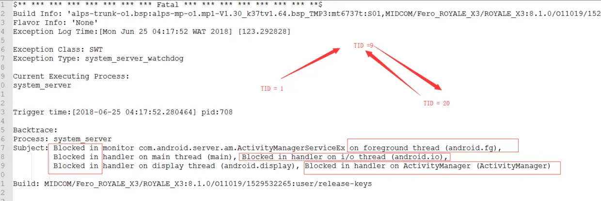 死锁导致重启log简析