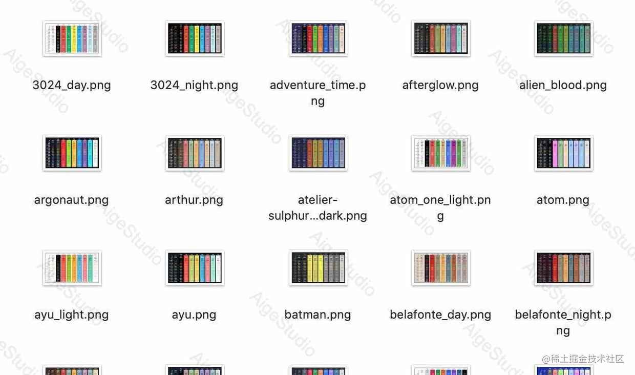 开源项目 iTerm2-Color-Schemes 预览图 —— From AigeStudio