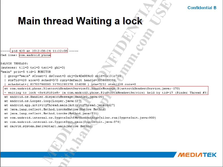 Main Thread Waiting a lock